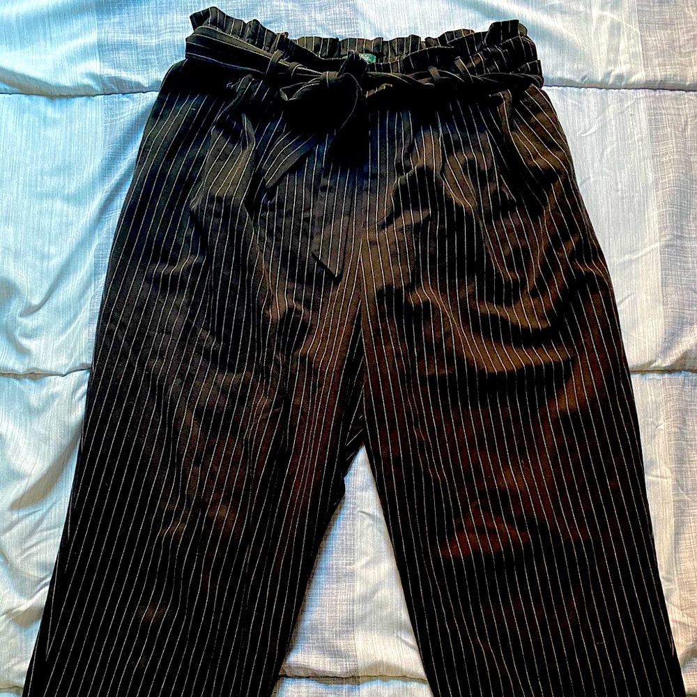 Striped paperbag pants